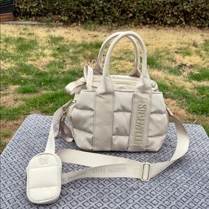 Steve Madden Bbando Quilted Satchel Crossbody Bag with Ajustable Strap